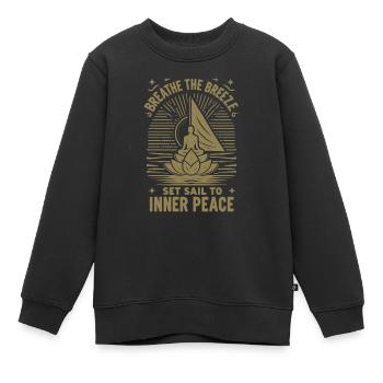 Sailing Yoga The Breeze Inner Peace - Kids Premium Organic Sweatshirt - black - Front - AI Model Kid Female (0cm)
