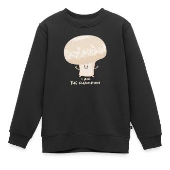 Lustiger Champignon ist der Meister - Kinder Premium Organic Sweatshirt - Schwarz - Vorne - AI Model Kid Female (0cm)