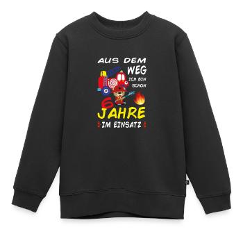 Jungs Geburtstag 6 Jahre Feuerwehrmann Geschenk - Kinder Premium Organic Sweatshirt - Schwarz - Vorne - AI Model Kid Female (0cm)