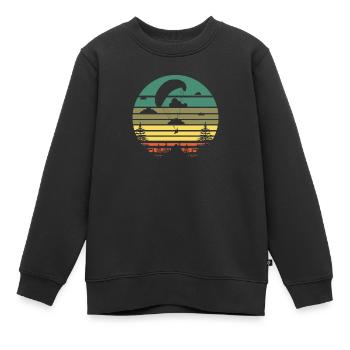Gleitschirmfliegen - Kinder Premium Organic Sweatshirt - Schwarz - Vorne - AI Model Kid Female (0cm)