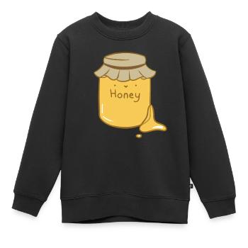 Miel sucré - Sweat Premium enfant bio - noir - Devant - AI Model Kid Female (0cm)