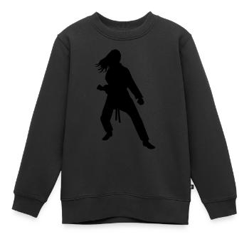Kampfsport female de - Kinder Premium Organic Sweatshirt - Schwarz - Vorne - AI Model Kid Female (0cm)
