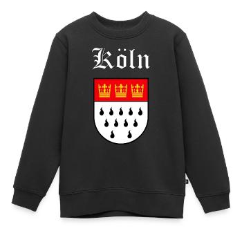 Armoiries de Cologne avec des lettres blanches - Sweat Premium enfant bio - noir - Devant - AI Model Kid Female (0cm)
