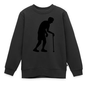 Silhouette von Grossvater - Kinder Premium Organic Sweatshirt - Schwarz - Vorne - AI Model Kid Female (0cm)