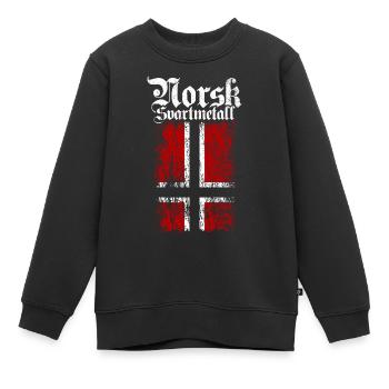 (Trve) Black Metal norvégien - Norsk Svartmetall - Sweat Premium enfant bio - noir - Devant - AI Model Kid Female (0cm)