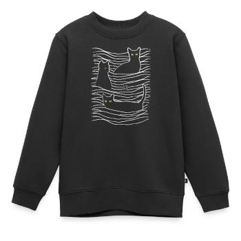 Katzen | Katzenaugen | Katze & Maus - Kinder Premium Organic Sweatshirt - Schwarz - Vorne - AI Model Kid Female (0cm)