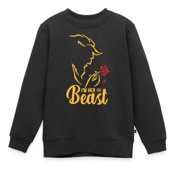 Her Beast - Kinder Premium Organic Sweatshirt - Schwarz - Vorne - AI Model Kid Female (0cm)