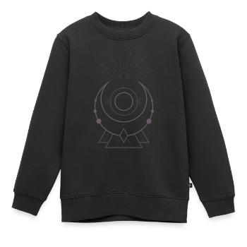Géométrie sacrée - Sweat Premium enfant bio - noir - Devant - AI Model Kid Female (0cm)