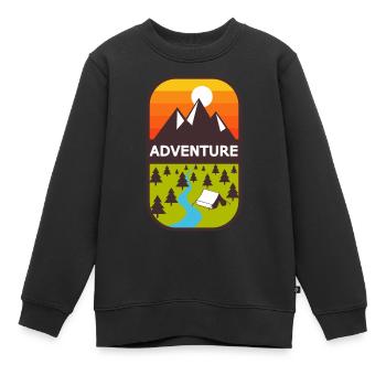 Abenteuer - Kinder Premium Organic Sweatshirt - Schwarz - Vorne - AI Model Kid Female (0cm)