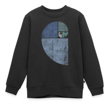 Distressed Fibonacci Spirale - Kinder Premium Organic Sweatshirt - Schwarz - Vorne - AI Model Kid Female (0cm)