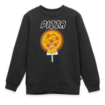 Pizza - Sweat Premium enfant bio - noir - Devant - AI Model Kid Female (0cm)