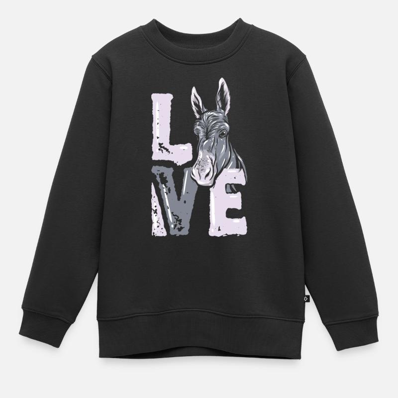 Âne - Sweat Premium enfant bio - noir