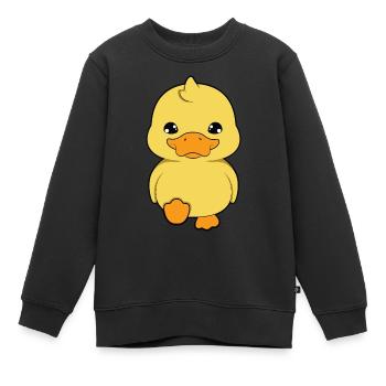Ente Entchen - Kinder Premium Organic Sweatshirt - Schwarz - Vorne - AI Model Kid Female (0cm)