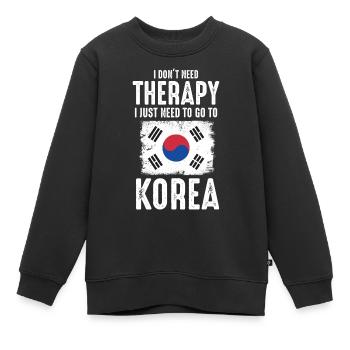 Therapie Korea - Kinder Premium Organic Sweatshirt - Schwarz - Vorne - AI Model Kid Female (0cm)