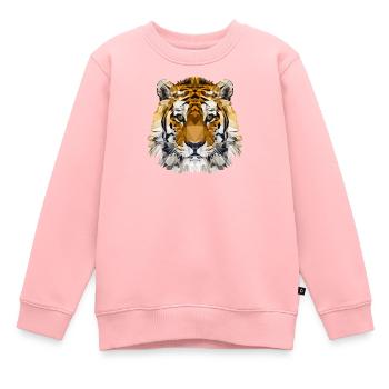 Tigre - Sweat Premium enfant bio - rose - Devant - AI Model Kid Female (0cm)