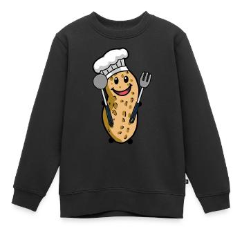 Koch Erdnuss Gourmet Kochkunst Hobbykoch Nuss - Kinder Premium Organic Sweatshirt - Schwarz - Vorne - AI Model Kid Female (0cm)