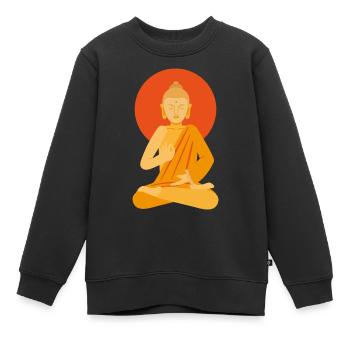 Buddha Buddha Yoga Buddhismus - Kinder Premium Organic Sweatshirt - Schwarz - Vorne - AI Model Kid Female (0cm)