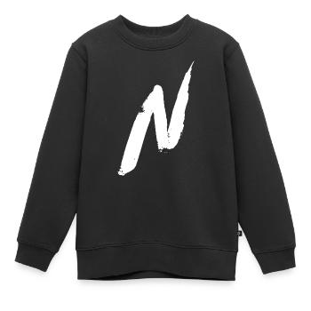 Trendy Cool Stylisch N Buchstabe - Kinder Premium Organic Sweatshirt - Schwarz - Vorne - AI Model Kid Female (0cm)