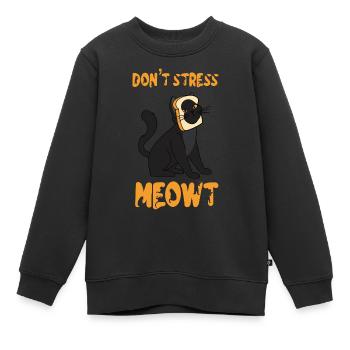 Stress nicht Meowt - Kinder Premium Organic Sweatshirt - Schwarz - Vorne - AI Model Kid Female (0cm)