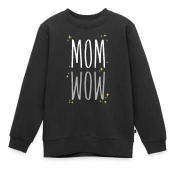 Mom is Wow white - Kinder Premium Organic Sweatshirt - Schwarz - Vorne - AI Model Kid Female (0cm)