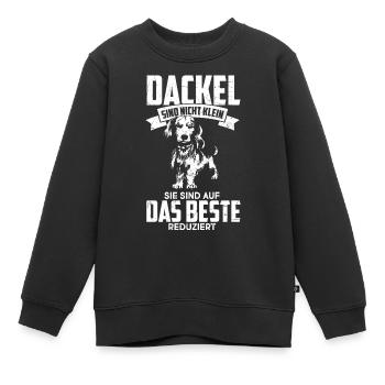 Dackel sind auf das Beste Reduziert Dackel Geschen - Kinder Premium Organic Sweatshirt - Schwarz - Vorne - AI Model Kid Female (0cm)