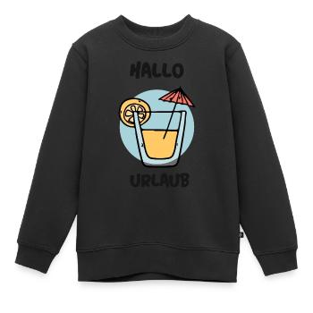 Hallo Urlaub - Kinder Premium Organic Sweatshirt - Schwarz - Vorne - AI Model Kid Female (0cm)