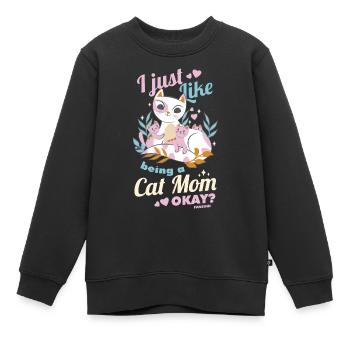 beste Katzenmama Katzendame Katzenbesitzer Geschen - Kinder Premium Organic Sweatshirt - Schwarz - Vorne - AI Model Kid Female (0cm)