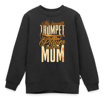 Trompette Mère Cuivres Musique - Sweat Premium enfant bio - noir - Devant - AI Model Kid Female (0cm)