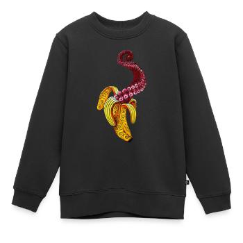 Wirbelnde Mutant-Banane - Kinder Premium Organic Sweatshirt - Schwarz - Vorne - AI Model Kid Female (0cm)