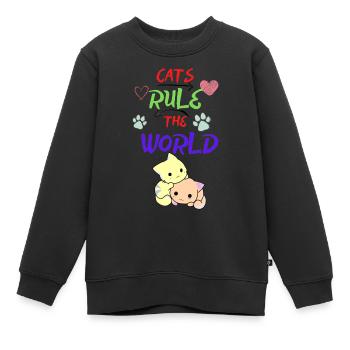 hübsche liebliche Katzen - Kinder Premium Organic Sweatshirt - Schwarz - Vorne - AI Model Kid Female (0cm)