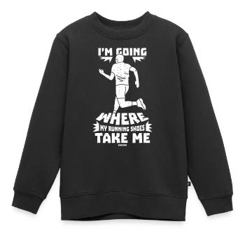 Courir - Sweat Premium enfant bio - noir - Devant - AI Model Kid Female (0cm)