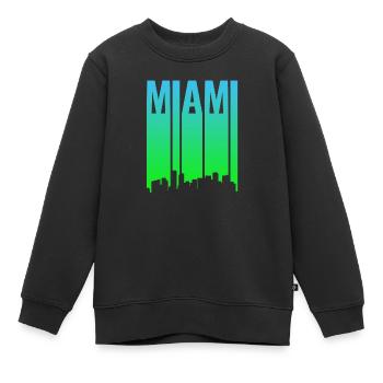 Miami Skyline Gradient - Kids Premium Organic Sweatshirt - black - Front - AI Model Kid Female (0cm)