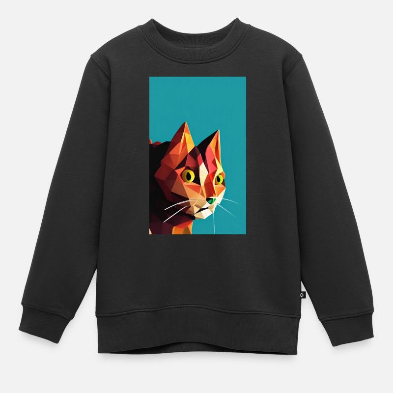 Cat AI Generated Art - Kinder Premium Organic Sweatshirt - Schwarz
