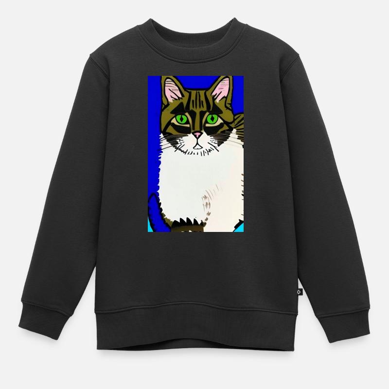 Cat AI Generated Art - Kinder Premium Organic Sweatshirt - Schwarz