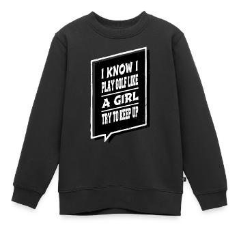 putter golfcoachgifts fun golfapparel funny quote - Kinder Premium Organic Sweatshirt - Schwarz - Vorne - AI Model Kid Female (0cm)