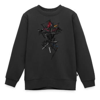 Abstrakt - Kinder Premium Organic Sweatshirt - Schwarz - Vorne - AI Model Kid Female (0cm)