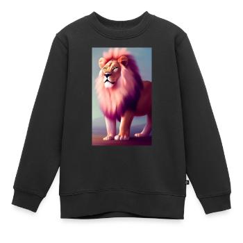 Comic Cartoon Zeichnung einer queeren Löwin - Kinder Premium Organic Sweatshirt - Schwarz - Vorne - AI Model Kid Female (0cm)