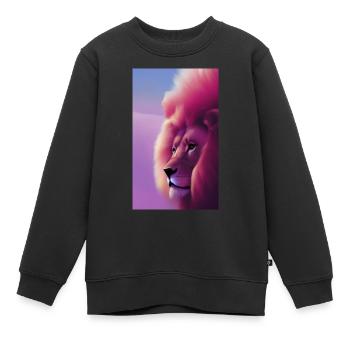 Comic Cartoon Zeichnung einer queeren Löwin - Kinder Premium Organic Sweatshirt - Schwarz - Vorne - AI Model Kid Female (0cm)