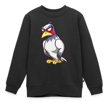 Bloo the Mad Bird - Kids Premium Organic Sweatshirt - black - Front - AI Model Kid Female (0cm)