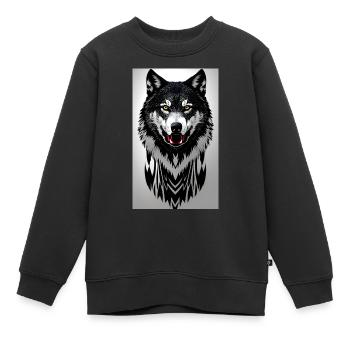 Wolf - Kinder Premium Organic Sweatshirt - Schwarz - Vorne - AI Model Kid Female (0cm)