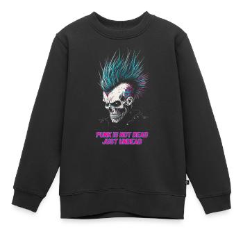 Le punk n’est pas mort, juste mort-vivant ! - Sweat Premium enfant bio - noir - Devant - AI Model Kid Female (0cm)