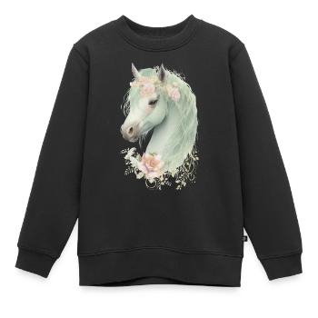 Cheval Mystique - Sweat Premium enfant bio - noir - Devant - AI Model Kid Female (0cm)