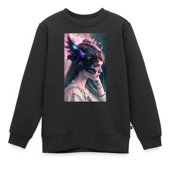 ARTWORK Dragon Girl Mel - Sweat Premium enfant bio - noir - Devant - AI Model Kid Female (0cm)
