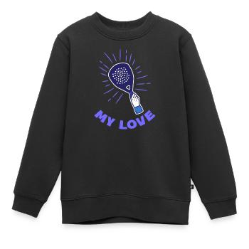 Déclaration de raquette Padel Serve Déclaration Sport - Sweat Premium enfant bio - noir - Devant - AI Model Kid Female (0cm)