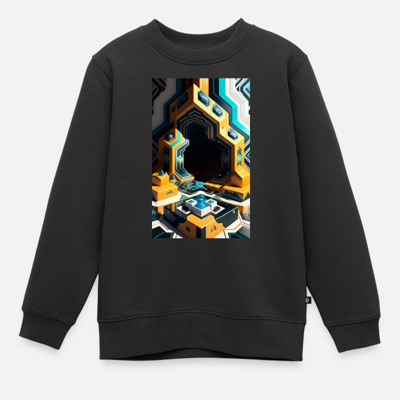 Blocs fantastiques dans un monde 3D - Sweat Premium enfant bio - noir