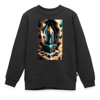 Enchanted Blocks - Kids Premium Organic Sweatshirt - black - Front - AI Model Kid Female (0cm)