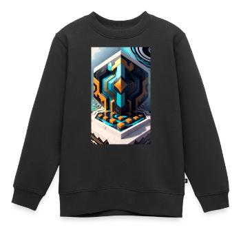 Mystical Forms - Kids Premium Organic Sweatshirt - black - Front - AI Model Kid Female (0cm)
