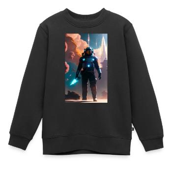 Raum - Kinder Premium Organic Sweatshirt - Schwarz - Vorne - AI Model Kid Female (0cm)