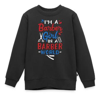 Friseurin - Kinder Premium Organic Sweatshirt - Schwarz - Vorne - AI Model Kid Female (0cm)