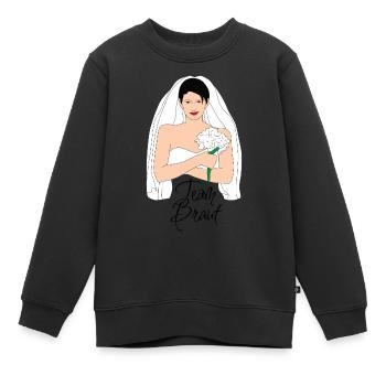 team braut schwarz 2 - Kinder Premium Organic Sweatshirt - Schwarz - Vorne - AI Model Kid Female (0cm)